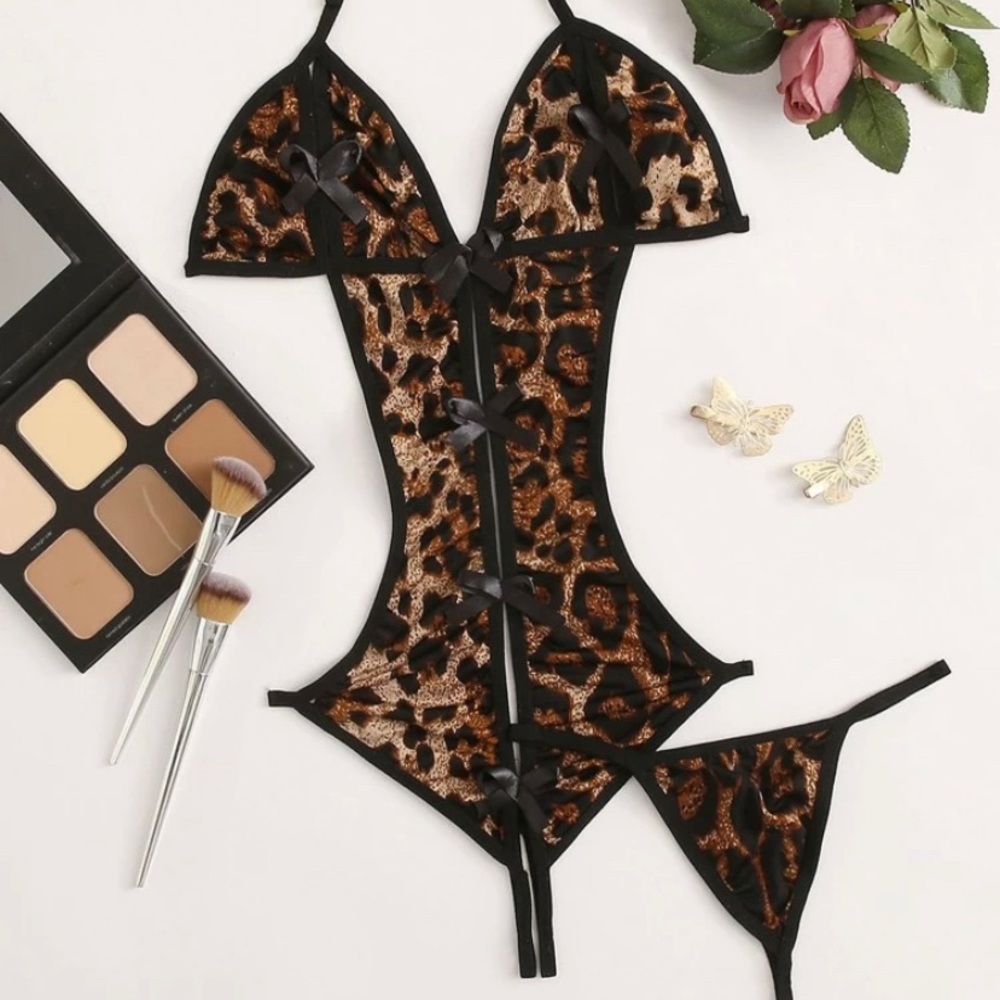 SHEIN leopard lingerie